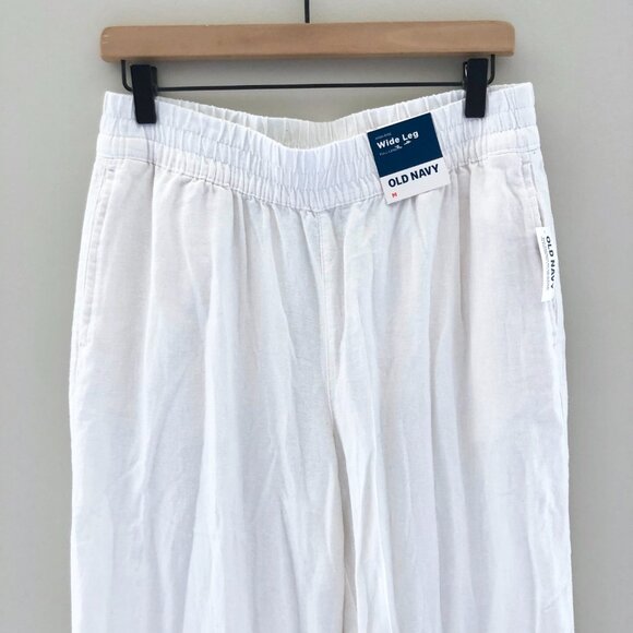 NWT Old Navy High-Waisted Linen-Blend Wide-Leg Pants - Picture 2 of 9